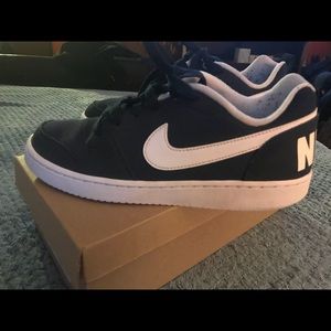Navy blue nike sneaker